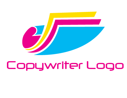 curvy colorful papers printing logo