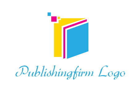 pixels on colorful papers printing logo