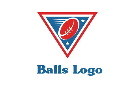 star and football in triangle sports logo
