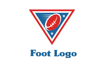 star and football in triangle sports logo