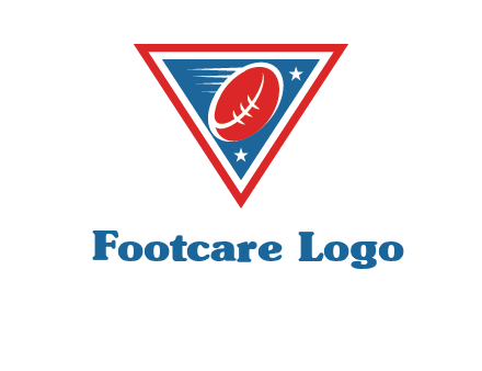 star and football in triangle sports logo