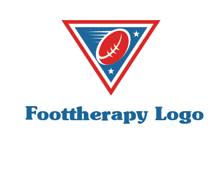 star and football in triangle sports logo