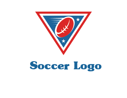 star and football in triangle sports logo