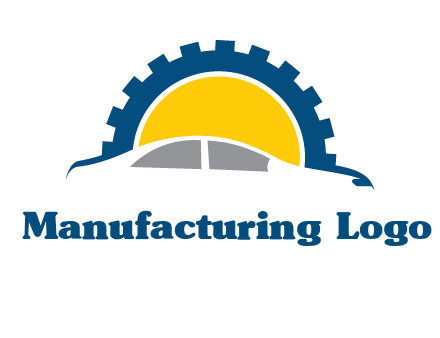 gear and car silhouette automotive logo