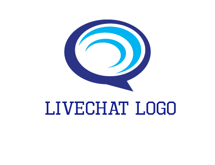 swoosh in speech bubble communication logo