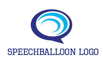 swoosh in speech bubble communication logo