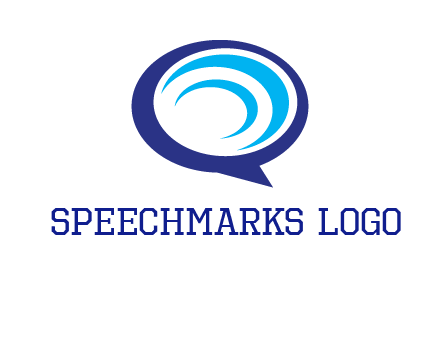 swoosh in speech bubble communication logo