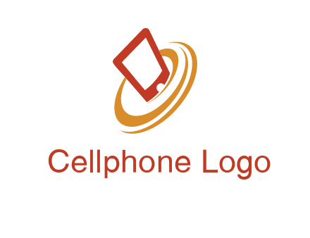 swoosh around mobile technology logo