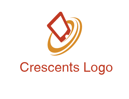 swoosh around mobile technology logo