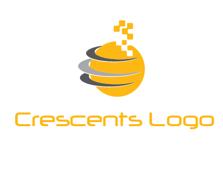 pixels globe communication logo