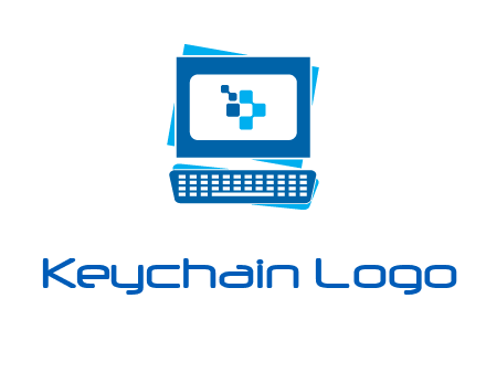 pixel in monitor and keyboard IT logo