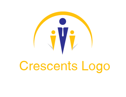 semi-circle over triangle swoosh people icon