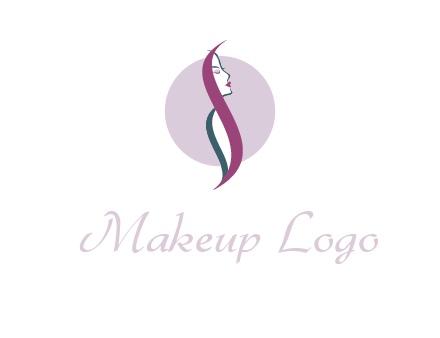 profile woman with hair beauty logo