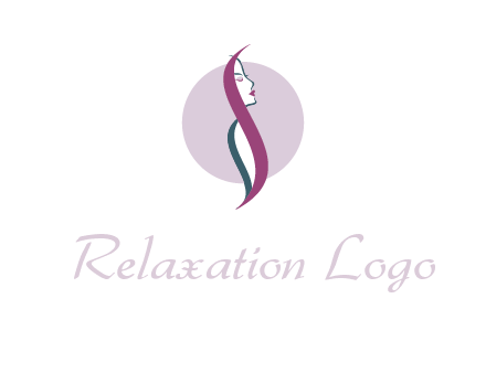 profile woman with hair beauty logo
