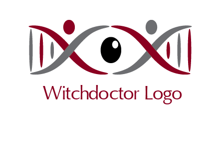 DNA and swoosh people with eye logo