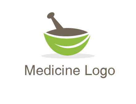 pestle mortar leaf pharmacy logo