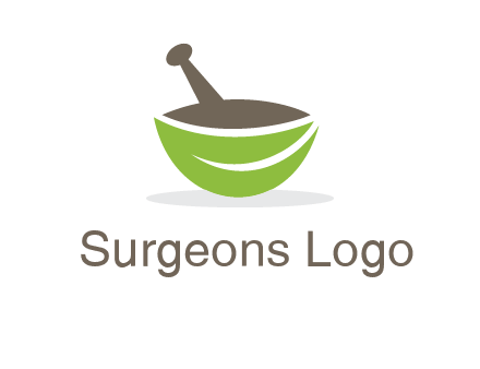 pestle mortar leaf pharmacy logo