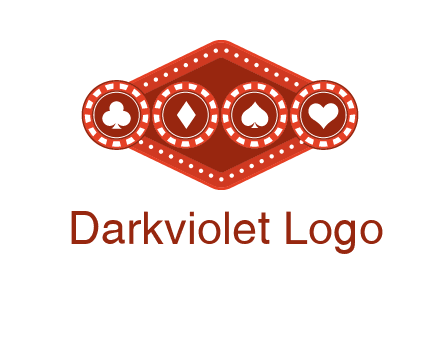 club diamond spade heart in gambling chips logo