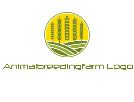 upright wheat stalks farm logo