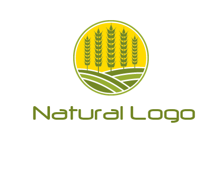 upright wheat stalks farm logo