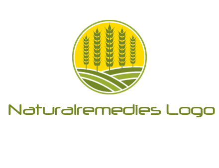 upright wheat stalks farm logo
