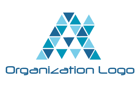 mosaic tiles in triangle structure construction logo
