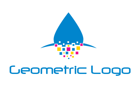 drop and pixels printing logo