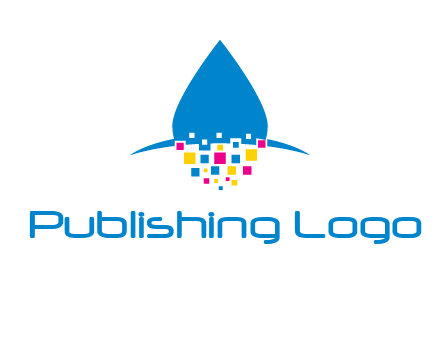 drop and pixels printing logo