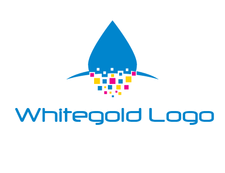 drop and pixels printing logo