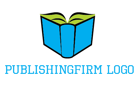 tilted open hardcover book logo