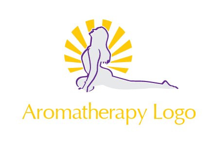 woman stretch on floor fitness logo