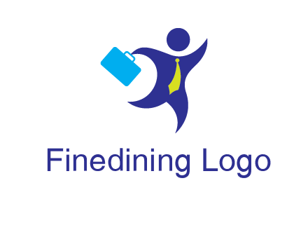 excited swoosh man with briefcase graphic