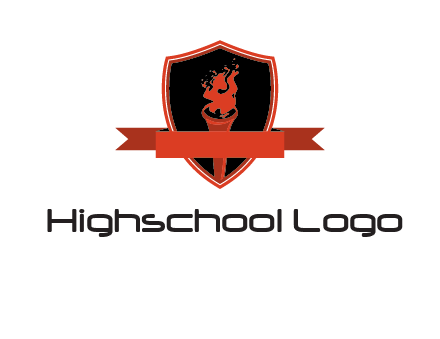 torch shield badge sports logo