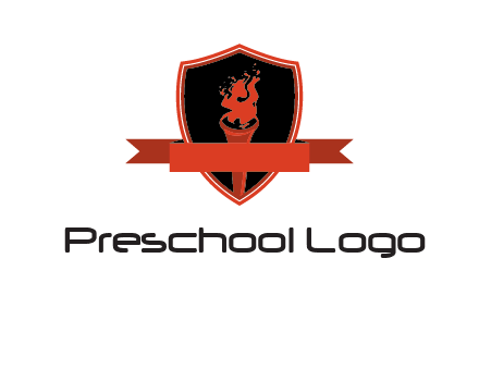 torch shield badge sports logo