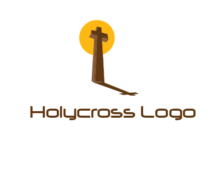 religious logo with the sun behind the cross forming a shadow
