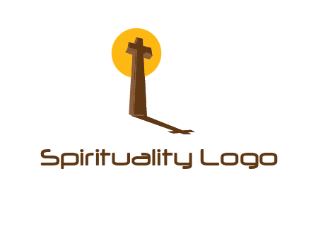 religious logo with the sun behind the cross forming a shadow