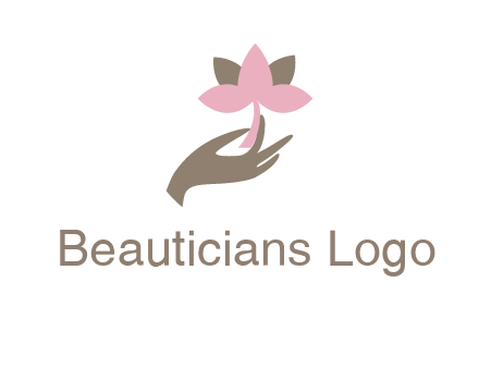 hand holding a water lily logo