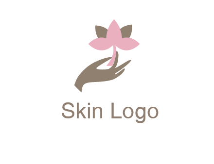 hand holding a water lily logo