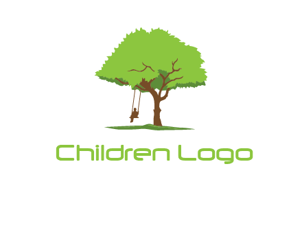 backyard swing on a tree logo