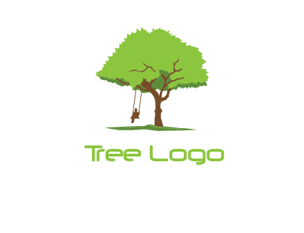 backyard swing on a tree logo