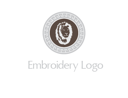 lion head on a coin or crest logo