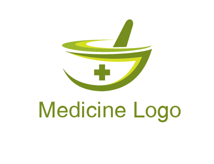 mortar and pestle logo with medical cross