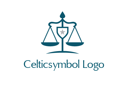 legal justice system logo with a star and scale