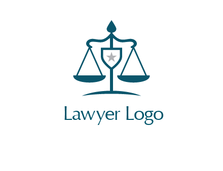 legal justice system logo with a star and scale
