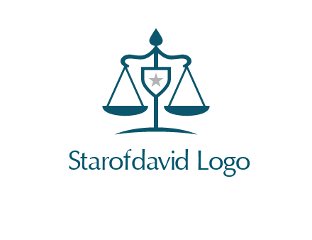 legal justice system logo with a star and scale