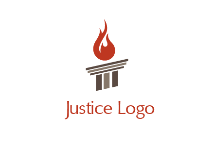 pillar with flames logo