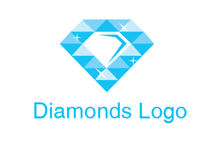 clear diamond inside shiny blue diamond logo