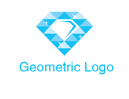 clear diamond inside shiny blue diamond logo