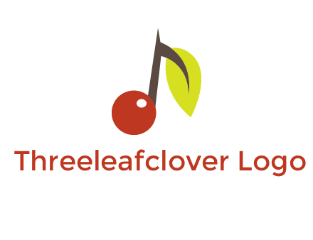 music note with a cherry and leaf logo