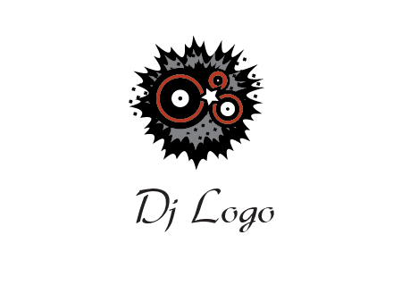 music logo with vinyls